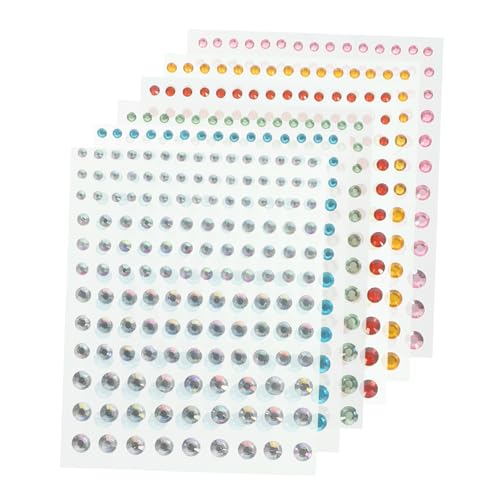BESTYASH 6Blätter Dekorative Edelstein Aufkleber DIY Rhinestone Bling Aufkleber Für Ab Und Schmuckzubehör Für Bastelprojekte von BESTYASH