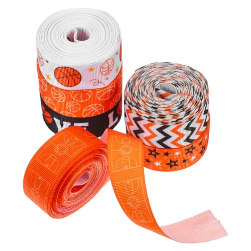 BESTYASH 6Rollen Basketball Bastelband mit Einzigartigem Druck Geschenkband für Verpackungen DIY Projekte und Sportliche Dekorationen für Vielseitige Verwendung von BESTYASH