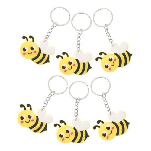 BESTYASH 6Stücke Cartoon Bienen Schlüsselanhänger Lustige Taschen und Rucksackdekoration Praktische Anhänger für Schlüssel und Accessoires Süßes Design für von BESTYASH