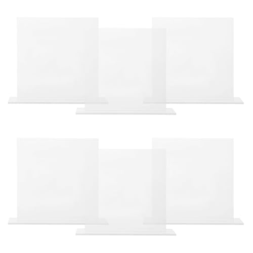 BESTYASH 6Stücke Transparente Tischschilder für Hochzeiten Quadratische Namensschilder DIY Tischnummernetiketten für Tischdekoration und von BESTYASH