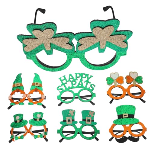 BESTYASH 7 Stück Teiliges Saint Patrick S Day Partybrillen mit Grünem Shamrock hut Leichte Kinderkostümbrillen Irisches Festtags accessoire für Fotospaß und Dekoration von BESTYASH