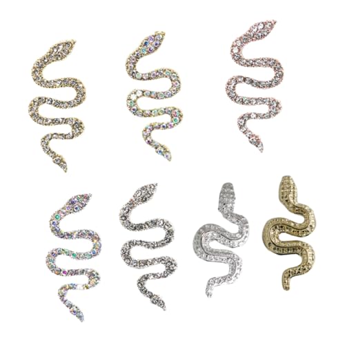 BESTYASH 7 Stück Teiliges Snake Nail Gems Vintage Nagel Schmuck aus Langlebiger Legierung Funkelnde Manicure Dekoration für DIY Nail Art Modisches Accessoire für Frauen und Mädchen von BESTYASH