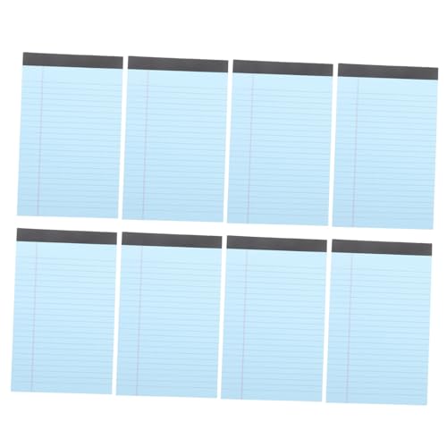 BESTYASH 8 Stück Teiliges Notizblock Abreißbare Linierte Notizblätter für Büro Schule Memo Pad mit Dickem für Studenten und Berufstätige Blaues Design von BESTYASH