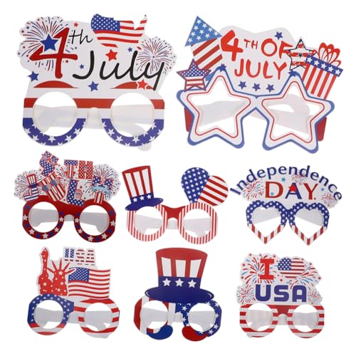 BESTYASH 8 Stück Teiliges Patriotische Unabhängigkeitstag Brillen Farbige Papierbrillen als Fotorequisiten für Ihre Independence Day Party und Feiern BESTYASH 8 Stück Teiliges Patriotische Unabhängigkeitstag Brillen Farbige Papierbrillen als Fotorequisiten für Ihre Independence Day Party und Feiern von BESTYASH
