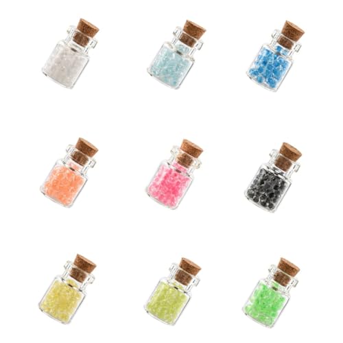 BESTYASH 9Stücke Teiliges Transparente Wunschflaschen aus Glas mit Korken Multifunktionale Deko-behälter für Diy-schmuckherstellung Praktische Glasgefäße für Geschenke und Dekoration von BESTYASH