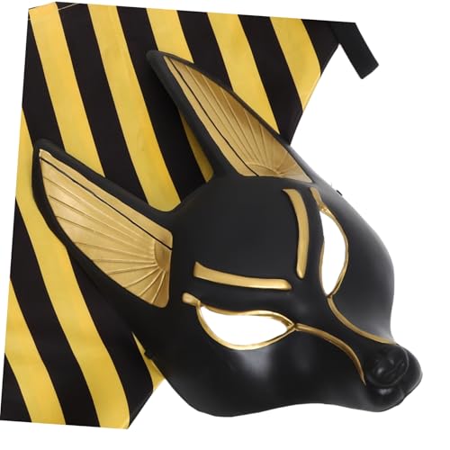 BESTYASH Ägyptische Anubis Maske mit Kopftuch Halloween Kostüm Party Masquerade Cosplay Zubehör für Damen und Herren Karneval Fasching Gruselige Verkleidung BESTYASH Ägyptische Anubis Maske mit Kopftuch Halloween Kostüm Party Masquerade Cosplay Zubehör für Damen und Herren Karneval Fasching Gruselige Verkleidung von BESTYASH