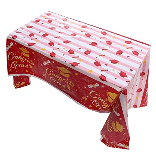 BESTYASH Abschlusshut Tischdecke Party Abdeckung Glückwunsch Grad Tischdecke Junggesellin Gold tischdecken Abschlusstischdekor Abschluss -Tischdecke für Tabellen Sport rot von BESTYASH