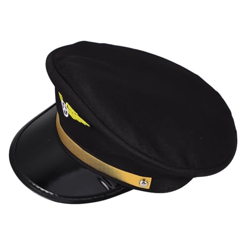 BESTYASH Airline-pilotenmütze, Verkleidungsmütze, Airline-pilotenmütze Für Kinder Und Erwachsene, Verstellbare Uniform-kostümmütze Für Halloween, Cosplay Und Maskerade von BESTYASH