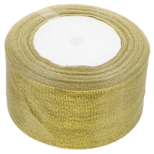 BESTYASH Band für Blumenstrauß dekoration Festival valentinstag geschenkverpackung geschenkband silberner Glitzerbesatz Metallband funkelnde Bänder Bandgirlande Goldschnur Polyester Golden von BESTYASH