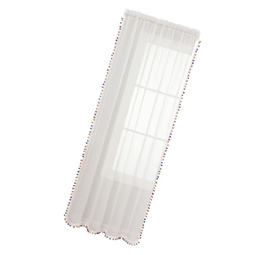 BESTYASH Bunte Pompom Kurzgardine Polyester Halbverdunkelnd Kurzvorhang für Küche Wohnzimmer Schlafzimmer Dekorativer Fenstervorhang mit Lichtschutz Modernes Design für Cafés Bistro BESTYASH Bunte Pompom Kurzgardine Polyester Halbverdunkelnd Kurzvorhang für Küche Wohnzimmer Schlafzimmer Dekorativer Fenstervorhang mit Lichtschutz Modernes Design für Cafés Bistro von BESTYASH