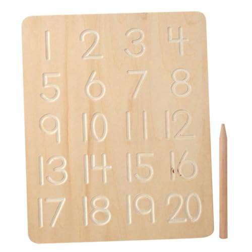 BESTYASH Doppelseitiges Holz Übungsbrett Buchstaben Zahlen Tracing Board Montessori Lernspielzeug Vorschule Pädagogisches Schreibbrett Buchstabenstempel Letter Stencils Schreibvorlage von BESTYASH