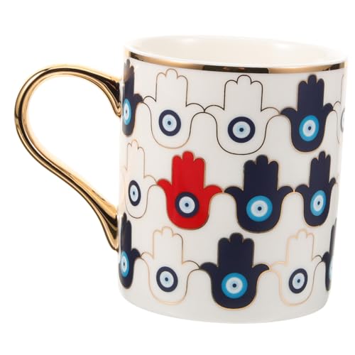 BESTYASH Evil Eye Keramiktasse Dekorativer Trinkbecher für Kaffee Tee Milch und für Zuhause und Büro Rutschfeste Oberfläche Langlebig und Praktisch Ansprechendes Design BESTYASH Evil Eye Keramiktasse Dekorativer Trinkbecher für Kaffee Tee Milch und für Zuhause und Büro Rutschfeste Oberfläche Langlebig und Praktisch Ansprechendes Design von BESTYASH