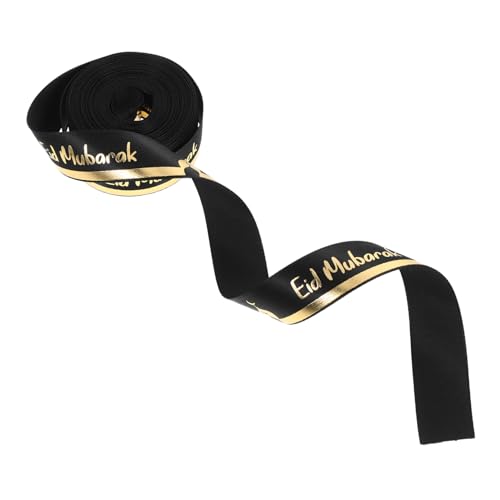 BESTYASH Fite Decorative Ribbon eid mubarak bedruckte Bänder Geschenkverpackungszubehör eid liefert handwerkliches Partybänder Geschenkdekorationen Zierband Polyester Black von BESTYASH