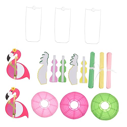BESTYASH Flamingo Party Dekorationen Hochwertige Hawaiianische Luau Party Supplies mit Flamingos Ananas Papierfächern Pom Poms und Laternen für Hochzeiten Geburtstagsfeiern und von BESTYASH