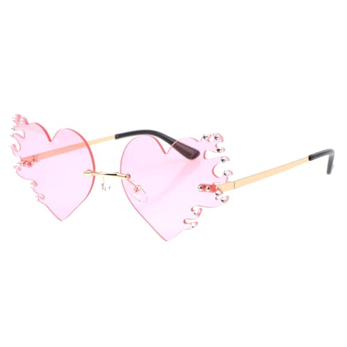 BESTYASH Flamme Coole Trendige Partyzubehör in Herzform Bachelorette Festival-party-brille Rosa Stk von BESTYASH