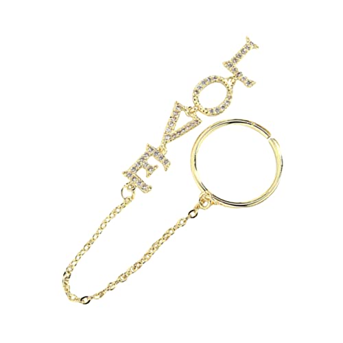 BESTYASH Galvanische Nageldekoration Nagelanhänger Nagelkette Maniküre Ornament Romantische Liebes Nageldekorationen Für Nagelkunst Maniküre Schmuck Nagelkunstkette Goldener Kupfer von BESTYASH
