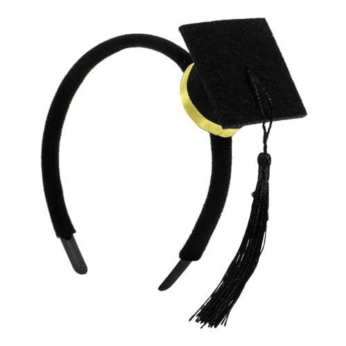 BESTYASH Graduierungskappen-Stirnband Abschluss für sie Stirnbänder dein Abschlusshut Stirnband Dekoration Graduierung Kopfbedeckung Party-Kopfschmuck Plüschstoffe Yellow von BESTYASH