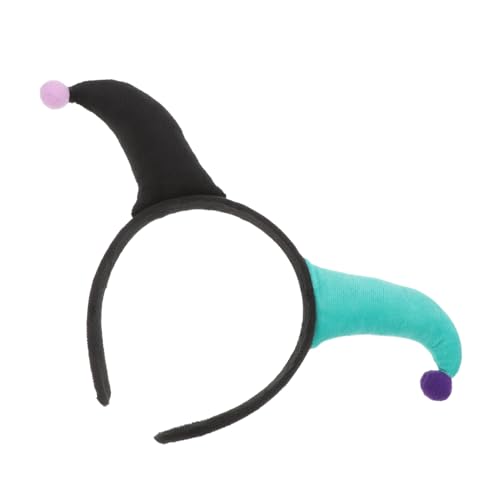 BESTYASH Halloween Clown Haarreif Schwarz grün Ox Horn Haarband Clown Hut Für Karneval Kostüm Party Zubehör Für Halloween Karneval Cosplay Und Performance von BESTYASH