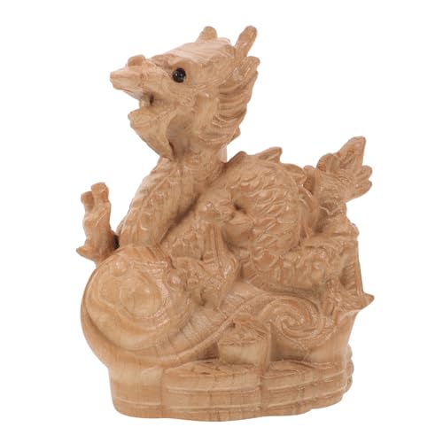 BESTYASH Handgeschnitzte Chinesische Drachenskulptur aus Holz Große Holzfigur für Wohn und Bürodekoration Vintage Drachenornament für Wohnzimmer Schreibtisch Bar und Restaurant BESTYASH Handgeschnitzte Chinesische Drachenskulptur aus Holz Große Holzfigur für Wohn und Bürodekoration Vintage Drachenornament für Wohnzimmer Schreibtisch Bar und Restaurant von BESTYASH
