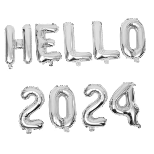 BESTYASH Hello Zahlen und Buchstaben Ballon Silber Year Party Dekoration Luftballons für Fenster Wand Tür Festliche Jahreswechsel Feier Zubehör BESTYASH Hello Zahlen und Buchstaben Ballon Silber Year Party Dekoration Luftballons für Fenster Wand Tür Festliche Jahreswechsel Feier Zubehör von BESTYASH