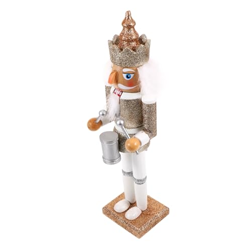 BESTYASH Holz Nussknacker Figur Weihnachtsdekoration Platinweiß mit Trommel und Spitzem Hut Klassische Handgefertigte Holzfigur für Festliche Weihnachtsdeko und Geschenkidee BESTYASH Holz Nussknacker Figur Weihnachtsdekoration Platinweiß mit Trommel und Spitzem Hut Klassische Handgefertigte Holzfigur für Festliche Weihnachtsdeko und Geschenkidee von BESTYASH