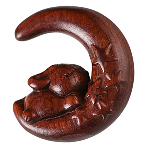 BESTYASH Holzfigur Mondhase Skulptur Retro Holzanhänger Rabbit Figurine Schlüsselanhänger Deko Anhänger für Tasche DIY BESTYASH Holzfigur Mondhase Skulptur Retro Holzanhänger Rabbit Figurine Schlüsselanhänger Deko Anhänger für Tasche DIY von BESTYASH