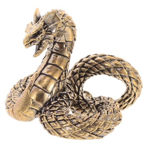 BESTYASH Jahr der Schlange Messing Figurine Desktop Deko Miniatur Tisch Ornament Chinesisches Tierkreiszeichen Schwarz Vintage Kunsthandwerk von BESTYASH