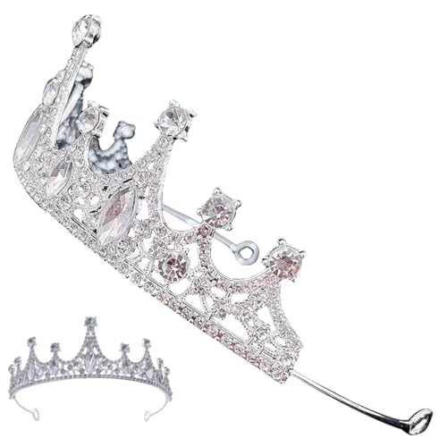 BESTYASH Kristallkronen Haarband Für Tiara Stirnbänder Haarzubehör Für Kindergeburtstage Partys Und Fotoshootings Silberne Krone Für Festliche Anlässe von BESTYASH