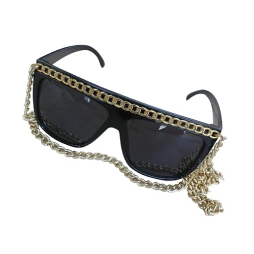 BESTYASH Lustige Goldkette Partybrille mit Strapazierfähigem Kettenriemenhalter Accessoires für Karneval Fasching Cosplay und Partys Leicht und Angenehm zu Tragen von BESTYASH