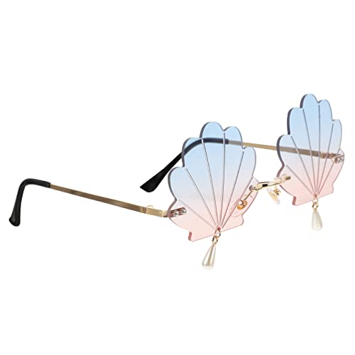 BESTYASH Lustige Randlose Sonnenbrille Muschelbrille Für Partys Stylische Party-requisiten Strandparty-brille Unzerbrechlich BESTYASH Lustige Randlose Sonnenbrille Muschelbrille Für Partys Stylische Party-requisiten Strandparty-brille Unzerbrechlich von BESTYASH