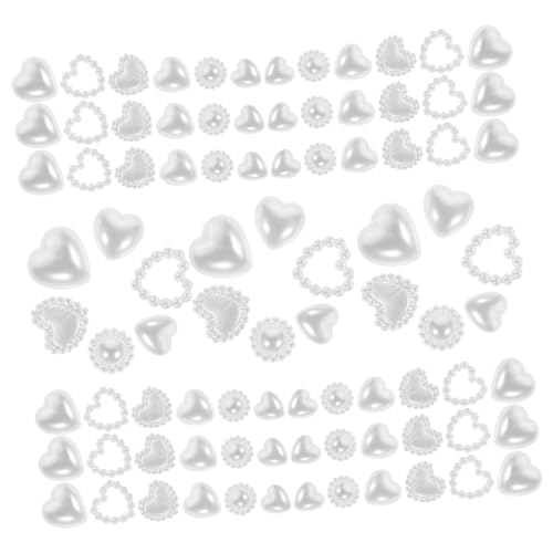 BESTYASH Perlen Nail Art Charms Weiße Herzperlen für Nageldesign Maniküre Deko und Zubehör für Nagelkunst bei Verschiedenen Anlässen für Teenager von BESTYASH