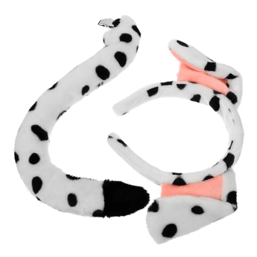 BESTYASH Puppy Tail und Hundeohren Cosplay Set Niedliches Party haarreif mit Weißem Verstellbares Kostüm accessoire für Geburtstagsfeier Maskenball Weihnachtsfeier und Cosplay einsatz von BESTYASH
