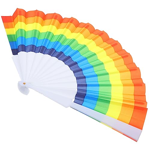 BESTYASH Regenbogen Faltfächer Bunter Langlebiger Kunststoffbogen Tragbarer Lgbtq Party Fan Accessoire für Hochzeit und Dekoration BESTYASH Regenbogen Faltfächer Bunter Langlebiger Kunststoffbogen Tragbarer Lgbtq Party Fan Accessoire für Hochzeit und Dekoration von BESTYASH