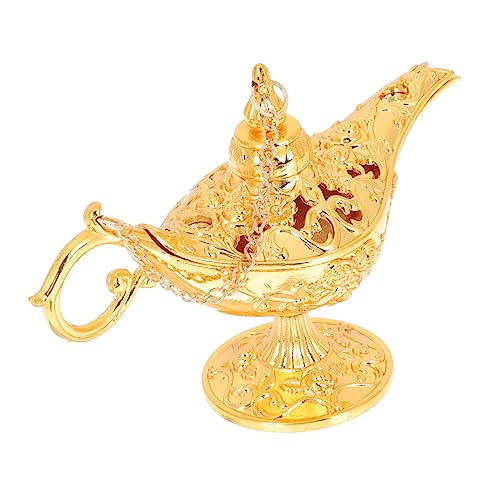 BESTYASH Retro Zauberlampe aus Legiertem Filigrane Tischdekoration Goldfarbene Charm Lampe Langlebig Rostfrei für Wohnzimmer und Party Ornamente von BESTYASH