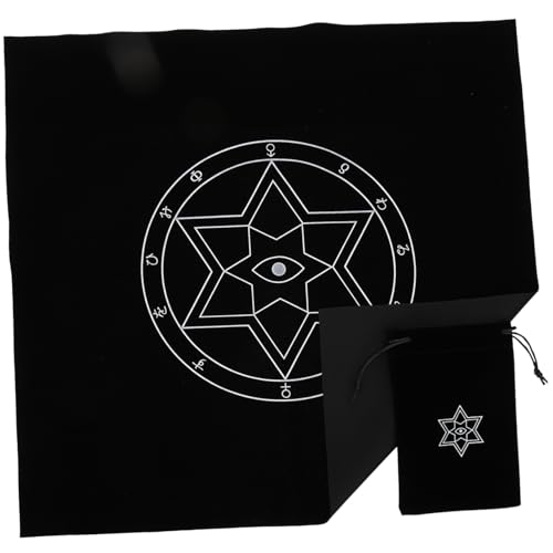 BESTYASH Tarot Tischdecke und Samt aufbewahrungsbeutel Altar Tarot Tischdecke mit Vintage Muster Schwarz für Wahrsagerei und Tarotkarten Aufbewahrung BESTYASH Tarot Tischdecke und Samt aufbewahrungsbeutel Altar Tarot Tischdecke mit Vintage Muster Schwarz für Wahrsagerei und Tarotkarten Aufbewahrung von BESTYASH