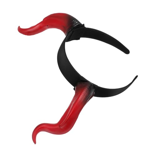 BESTYASH Teufelshörner Haarreif Kleines Hörner-design Leichter Dämonen-haarreif für Halloween Karneval Party Bühnenauftritte Rot-schwarz von BESTYASH