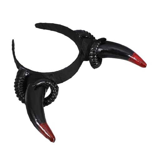 BESTYASH Teufelshorn Haarschmuck Cosplay Party Haarreif mit Schafshörnern für Erwachsene Damen Herren für Halloween und Kostümpartys von BESTYASH