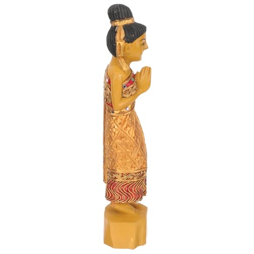 BESTYASH Thailändische Holzfigur Skulptur Handgefertigte Dekorative Holzstatue Anmutige Weibliche Holzschnitzerei Wohnkultur Geschenkidee BESTYASH Thailändische Holzfigur Skulptur Handgefertigte Dekorative Holzstatue Anmutige Weibliche Holzschnitzerei Wohnkultur Geschenkidee von BESTYASH