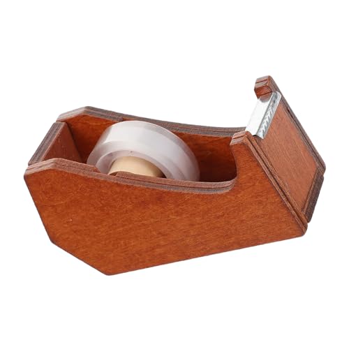 BESTYASH Vintage Holz Klebebandabroller mit Niedlichem Tierdesign Stabiler Desktop Tape Cutter Langlebiger Holz Tape Dispenser für Büro und Basteln für Schreibtisch von BESTYASH