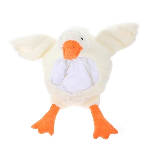 BESTYASH Weißer Gänsehut für Festivals und Cosplay Lustiger Party Hut als Accessoire für Feiern Bequeme Plüschkopfbedeckung für Fotos und Auftritte Gänse Kostümheaddress von BESTYASH