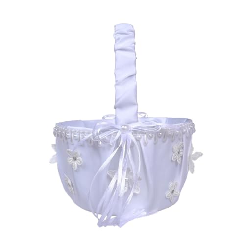 BESTYASH Weißer Hochzeit Blumenkorb mit Romantischer Spitzenkante Eleganter Blumenkorb für Blumenmädchen Wiederverwendbar Geeignet für Hochzeitsfeier Bankett und Festliche Anlässe BESTYASH Weißer Hochzeit Blumenkorb mit Romantischer Spitzenkante Eleganter Blumenkorb für Blumenmädchen Wiederverwendbar Geeignet für Hochzeitsfeier Bankett und Festliche Anlässe von BESTYASH