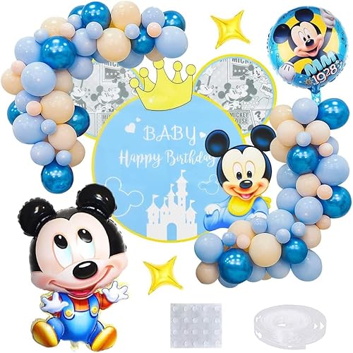 52 PCS Geburtstagsdekorationen, Mickey Kind Party Luftballons Dekoration, Poster Großer Mickey-Aluminiumfolienballon Latexballon Geeignet für Die Mickey-Themendekoration für Kinder 52 PCS Geburtstagsdekorationen, Mickey Kind Party Luftballons Dekoration, Poster Großer Mickey-Aluminiumfolienballon Latexballon Geeignet für Die Mickey-Themendekoration für Kinder von BESTZY