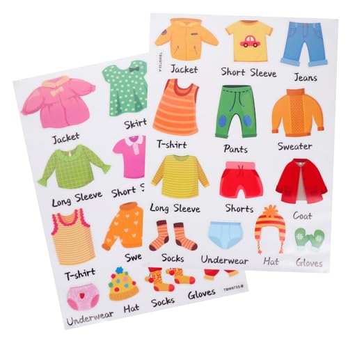1Satz Kleidungsetiketten für Kommoden Abziehbilder für Kinderzimmer Abnehmbar mit Bildern Text zur Einfachen Organisation von Kleidung 1Satz Kleidungsetiketten für Kommoden Abziehbilder für Kinderzimmer Abnehmbar mit Bildern Text zur Einfachen Organisation von Kleidung von BESTonZON