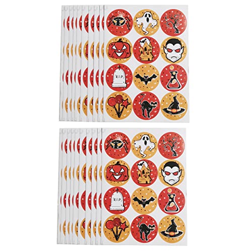 BESTonZON 1 240 Stück Versiegelungsaufkleber Halloween grusel Halloween Costume Sticker Halloween stickern Halloween zubehör briefumschläge runder Siegelaufkleber Halloween-Aufkleber Papier von BESTonZON