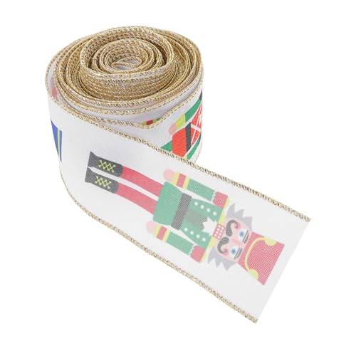 BESTonZON 1 Rolle Weihnachtsband baumspitze geschenkband winterdekoration Weihnachtsbaum-Band-Girlande Nussknackerband für den Weihnachtsbaum Bänder umwickeln festliches Band Polyester BESTonZON 1 Rolle Weihnachtsband baumspitze geschenkband winterdekoration Weihnachtsbaum-Band-Girlande Nussknackerband für den Weihnachtsbaum Bänder umwickeln festliches Band Polyester von BESTonZON