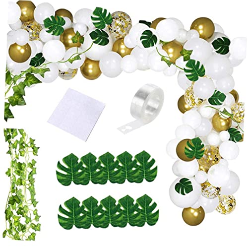 BESTonZON Party Dekorative Luftballons Set 124 Stücke Rattan Monstera Latex Luftballons Für Hochzeit Bankett von BESTonZON