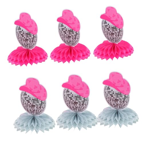 BESTonZON 1 Satz Disco Dekoration Set Teiliges Vintage Cowboyhut Honeycomb Ball Retro für Mädchen Geburtstagsfeier Tischmittelstücke und Party Deko BESTonZON 1 Satz Disco Dekoration Set Teiliges Vintage Cowboyhut Honeycomb Ball Retro für Mädchen Geburtstagsfeier Tischmittelstücke und Party Deko von BESTonZON