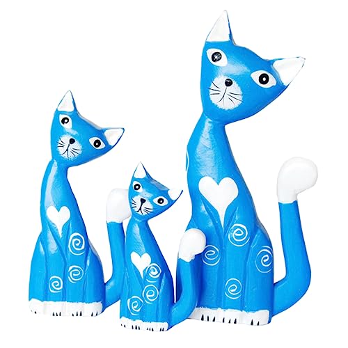 BESTonZON 1 Satz Gemalte Kätzchen-Ornamente stickig Figur Plüsch Katzenspielzeug für wandtattoo für kinderzimmer kinderzimmerdeko Toy Desktop-Holzdekor Statuen der Katzenfamilie Blue BESTonZON 1 Satz Gemalte Kätzchen-Ornamente stickig Figur Plüsch Katzenspielzeug für wandtattoo für kinderzimmer kinderzimmerdeko Toy Desktop-Holzdekor Statuen der Katzenfamilie Blue von BESTonZON