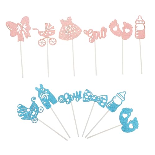 BESTonZON Stilvolle Baby-dusche Geschlecht Offenbaren Party Liefert 12pc Set Kuchen Topper Cupcake Picks Geschlecht Offenbaren Dekorationen BESTonZON Stilvolle Baby-dusche Geschlecht Offenbaren Party Liefert 12pc Set Kuchen Topper Cupcake Picks Geschlecht Offenbaren Dekorationen von BESTonZON