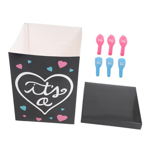 BESTonZON 1 Set Luftballon Papierbox Zur Geschlechtsrevealfete Für Jungen Oder ädchen Schwarze Box Mit 3 Blauen Und 3 Luftballons Ideale Dekoration Für Babypartys BESTonZON 1 Set Luftballon Papierbox Zur Geschlechtsrevealfete Für Jungen Oder ädchen Schwarze Box Mit 3 Blauen Und 3 Luftballons Ideale Dekoration Für Babypartys von BESTonZON